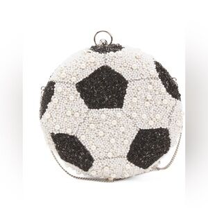 MADE IN INDIA BEADED SOCCOR BALL  CLUTCH - NWT